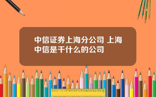 中信证券上海分公司 上海中信是干什么的公司