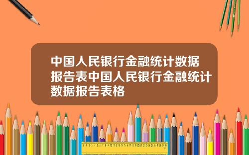 中国人民银行金融统计数据报告表中国人民银行金融统计数据报告表格