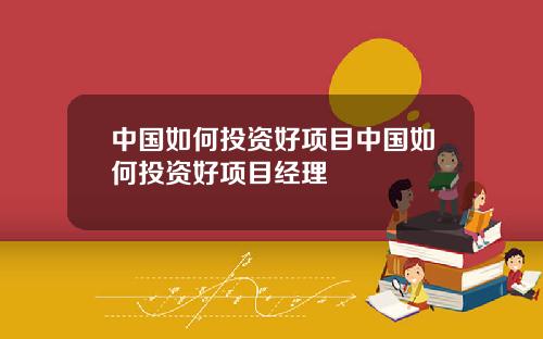 中国如何投资好项目中国如何投资好项目经理