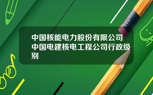 中国核能电力股份有限公司中国电建核电工程公司行政级别