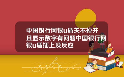 中国银行网银u盾关不掉并且显示数字有问题中国银行网银u盾插上没反应