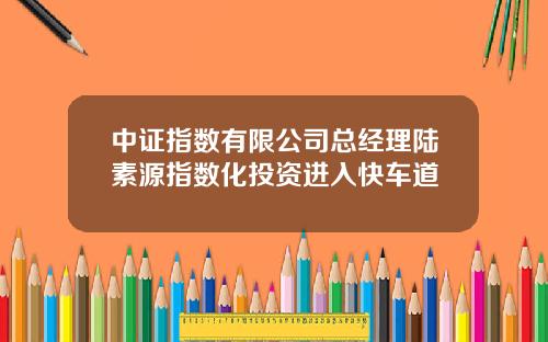 中证指数有限公司总经理陆素源指数化投资进入快车道