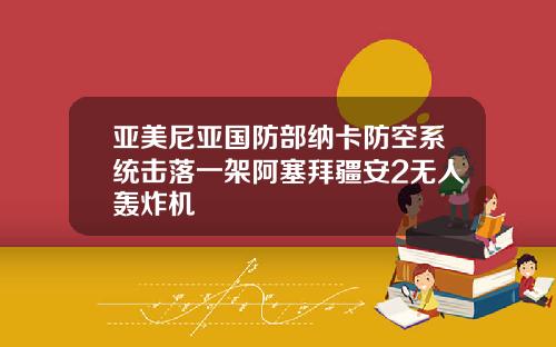 亚美尼亚国防部纳卡防空系统击落一架阿塞拜疆安2无人轰炸机