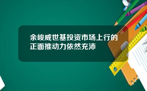 余峻威世基投资市场上行的正面推动力依然充沛