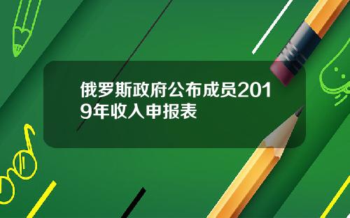 俄罗斯政府公布成员2019年收入申报表