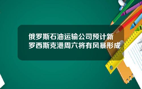 俄罗斯石油运输公司预计新罗西斯克港周六将有风暴形成