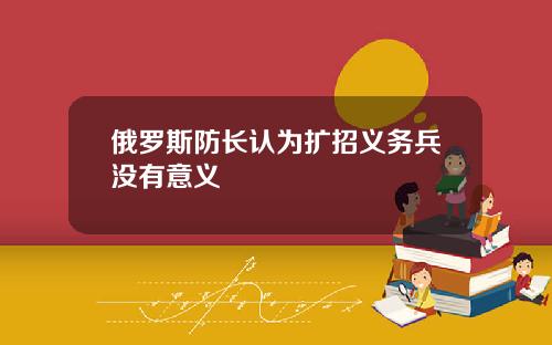 俄罗斯防长认为扩招义务兵没有意义