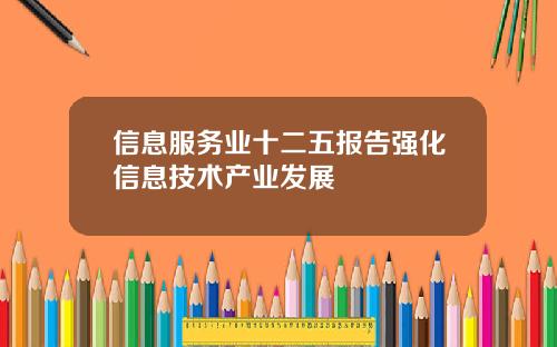 信息服务业十二五报告强化信息技术产业发展