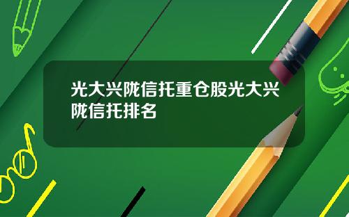 光大兴陇信托重仓股光大兴陇信托排名