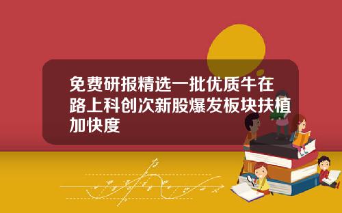 免费研报精选一批优质牛在路上科创次新股爆发板块扶植加快度