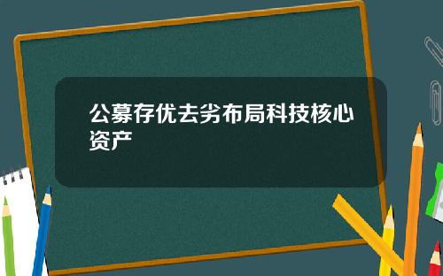 公募存优去劣布局科技核心资产