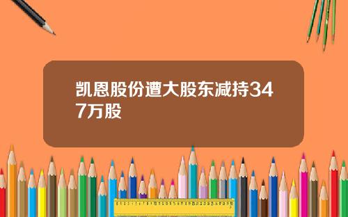 凯恩股份遭大股东减持347万股
