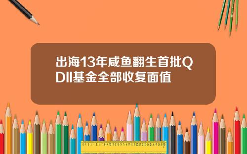 出海13年咸鱼翻生首批QDII基金全部收复面值