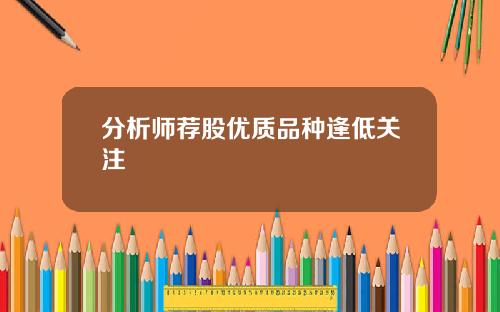 分析师荐股优质品种逢低关注