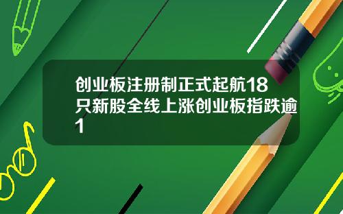 创业板注册制正式起航18只新股全线上涨创业板指跌逾1