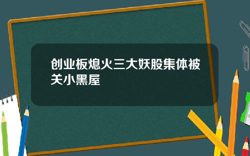 创业板熄火三大妖股集体被关小黑屋