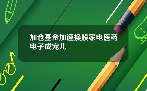 加仓基金加速换股家电医药电子成宠儿