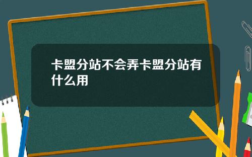 卡盟分站不会弄卡盟分站有什么用