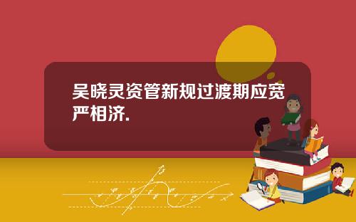 吴晓灵资管新规过渡期应宽严相济.