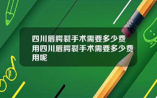四川唇腭裂手术需要多少费用四川唇腭裂手术需要多少费用呢