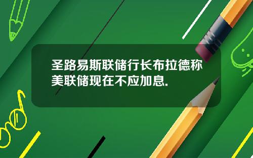 圣路易斯联储行长布拉德称美联储现在不应加息.