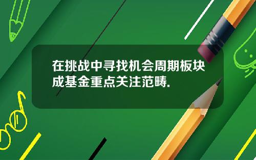 在挑战中寻找机会周期板块成基金重点关注范畴.