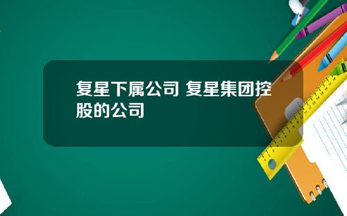 复星下属公司 复星集团控股的公司