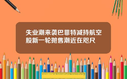 失业潮来袭巴菲特减持航空股新一轮抛售潮近在咫尺