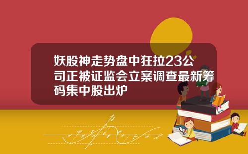 妖股神走势盘中狂拉23公司正被证监会立案调查最新筹码集中股出炉