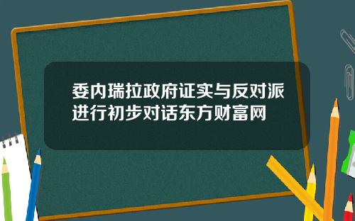 委内瑞拉政府证实与反对派进行初步对话东方财富网