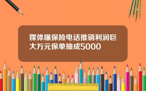 媒体曝保险电话推销利润巨大万元保单抽成5000