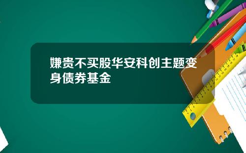 嫌贵不买股华安科创主题变身债券基金