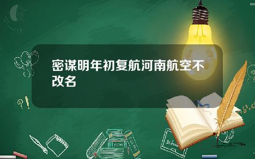 密谋明年初复航河南航空不改名