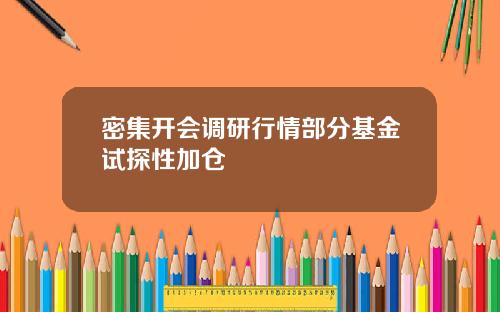 密集开会调研行情部分基金试探性加仓