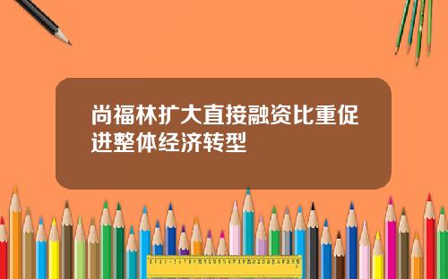尚福林扩大直接融资比重促进整体经济转型