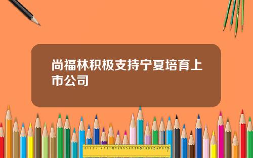 尚福林积极支持宁夏培育上市公司