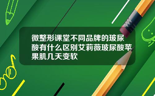 微整形课堂不同品牌的玻尿酸有什么区别艾莉薇玻尿酸苹果肌几天变软