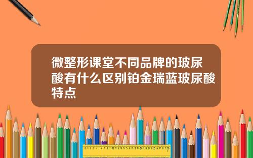 微整形课堂不同品牌的玻尿酸有什么区别铂金瑞蓝玻尿酸特点