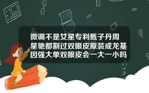 微调不是女星专利甄子丹周星驰都割过双眼皮原装成龙基因强大单双眼皮会一大一小吗