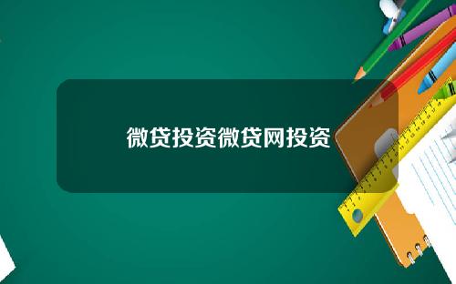 微贷投资微贷网投资