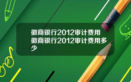 徽商银行2012审计费用徽商银行2012审计费用多少