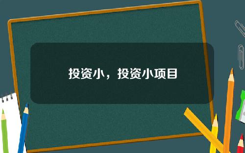投资小，投资小项目