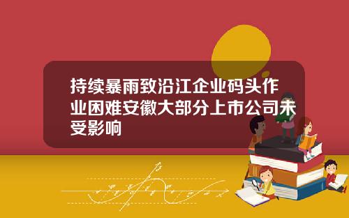 持续暴雨致沿江企业码头作业困难安徽大部分上市公司未受影响