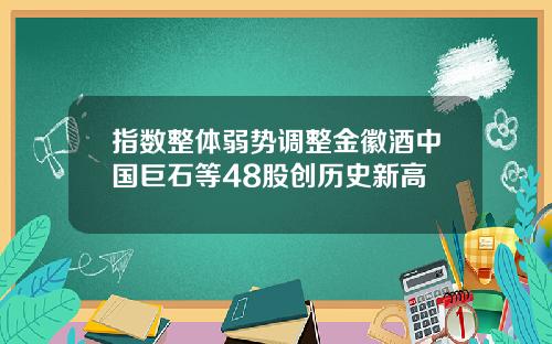 指数整体弱势调整金徽酒中国巨石等48股创历史新高