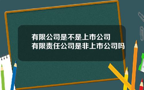 有限公司是不是上市公司 有限责任公司是非上市公司吗