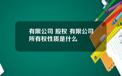 有限公司 股权 有限公司所有权性质是什么