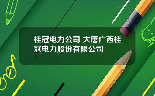 桂冠电力公司 大唐广西桂冠电力股份有限公司
