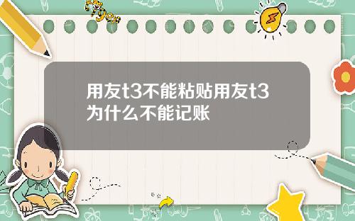 用友t3不能粘贴用友t3为什么不能记账