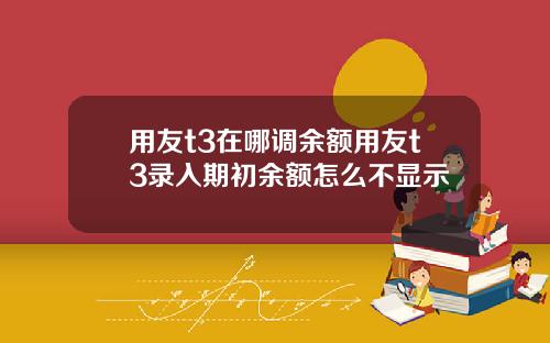 用友t3在哪调余额用友t3录入期初余额怎么不显示