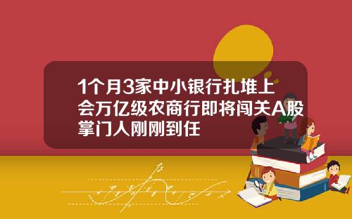 1个月3家中小银行扎堆上会万亿级农商行即将闯关A股掌门人刚刚到任